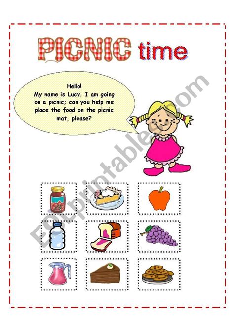 Lucys Picnic Picnic Time Activity ESL Worksheet By Azza 20