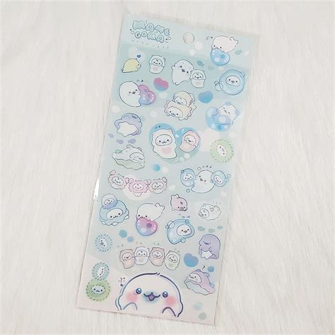 San X Mamegoma Kawaii Sticker Sheet Stickers Sea Snails Moss Etsy