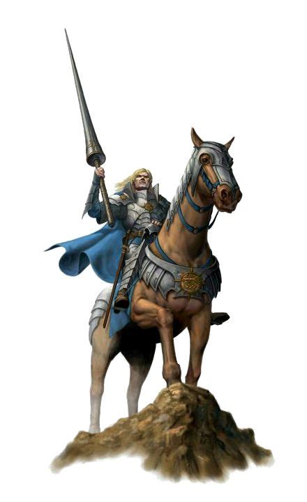 Human Cavalier Knight On Mount Pathfinder Pfrpg Dnd Dandd D20 Fantasy