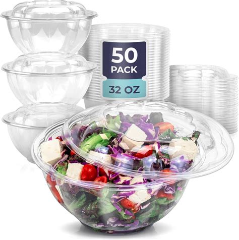 Amazon Fit Meal Prep Pack Oz Clear Plastic Salad Bowls With