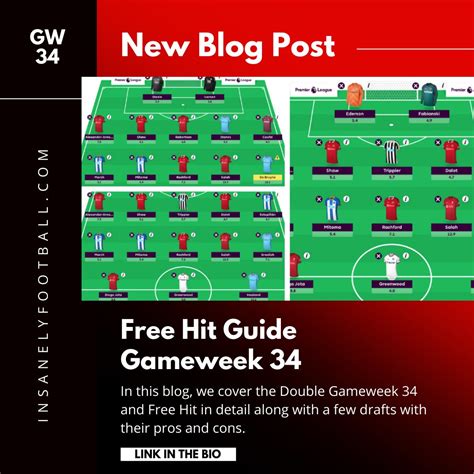 Insanely Football On Twitter Free Hit Guide Gameweek 34 A