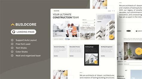 Buildcore Construction Company Landing Page Figma Template Figma