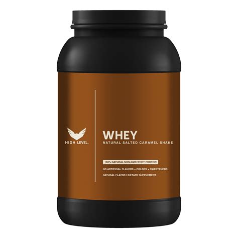 High Level Natural Whey Protein Powder Salted Caramel Shake With Stevia 24g Protein 2 Lb