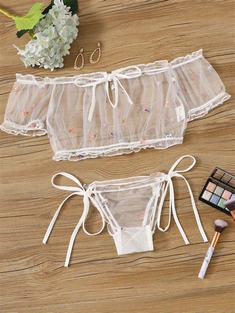 Mesh Embroidery Sheer Lingerie Set Artofit