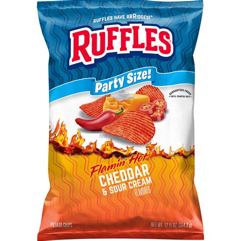 Ruffles Party Size Flamin Hot Cheddar Sour Cream Flavored Potato Chips SmartLabel