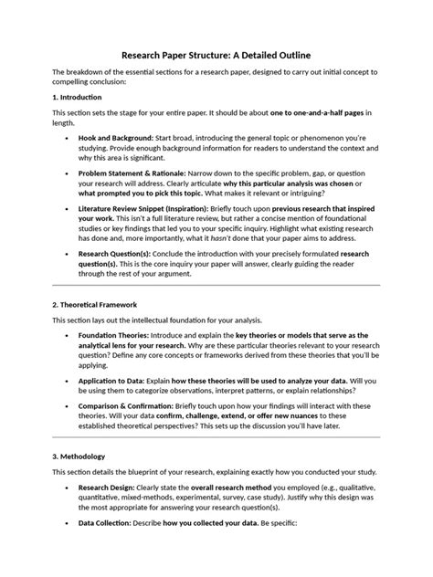 research paper structure guide  methodology data