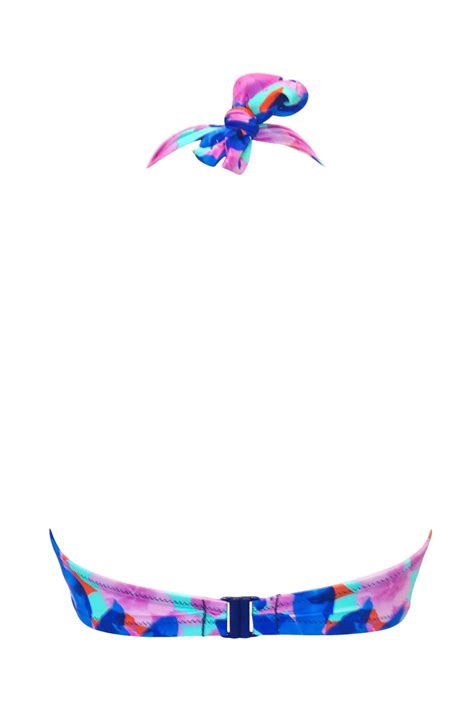 Heatwave Halter Underwired Bikini Top In Aqua Floral Pour Moi