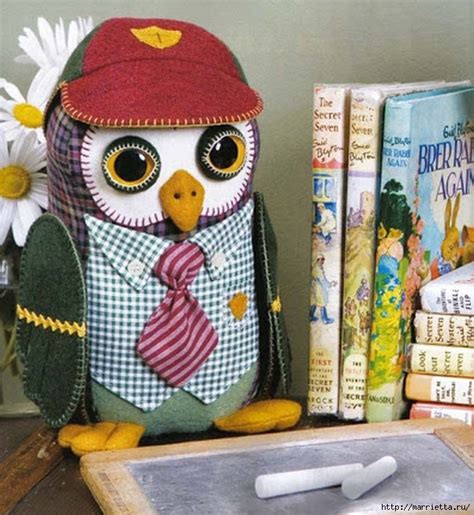 Прикольный совенок - ботаник из фетра. Выкройка