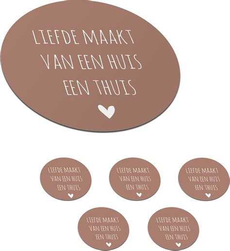 Onderzetters Voor Glazen Rond Spreuken Liefde Maakt Van Een Huis