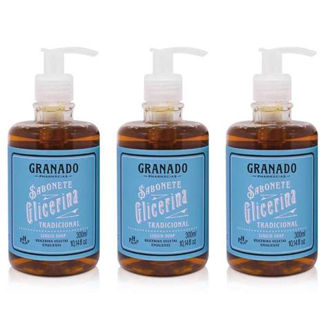Sabonete Glicerina Granado É Bom Para O Rosto - Kit C/03 Granado Tradicional Sabonete LÍQuido Glicerina 300ml ...