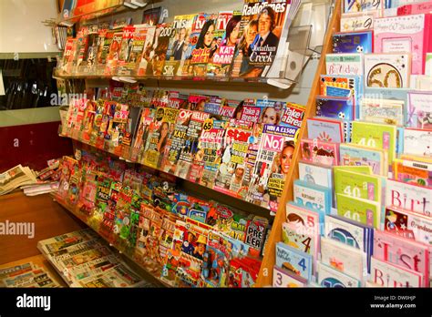 Newspaper And Magazine Display In Small Shop Stock Photo 67011358 Alamy