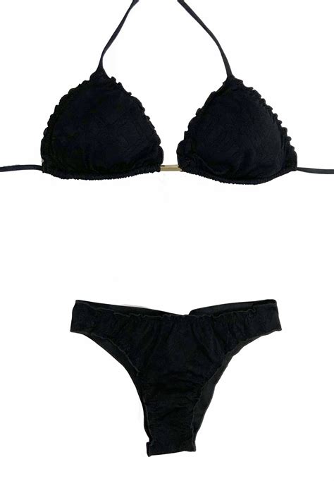 Scrunch Bikini Black Set Top Bottom Bella Art