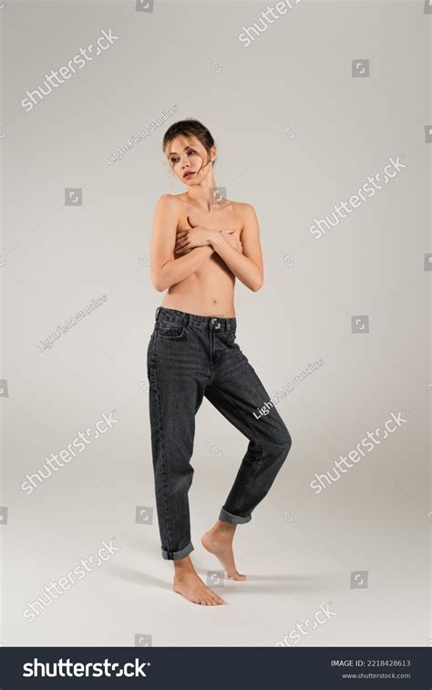 Full Length Half Naked Barefoot Woman Stock Photo Shutterstock