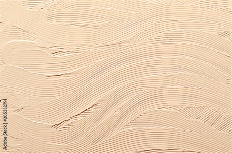 Nude Facial Foundation Cream Close Up Texture Natural Cosmetic Beige Paint Smear Female Face