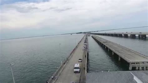 The Tampa Fishing Pier At The Sunshine Skyway Bridge From The Drone