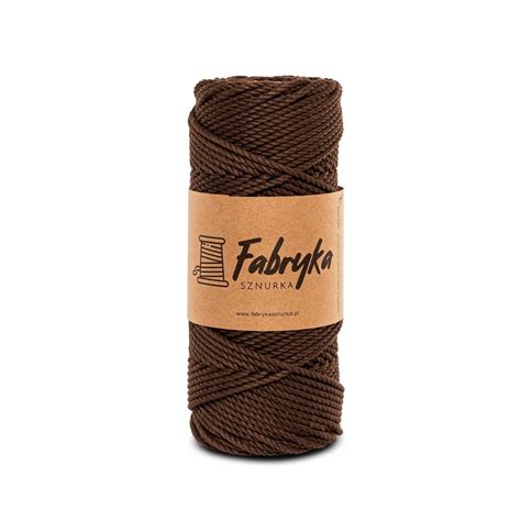 Sznurek do makramy 3PLY brązowy 3mm Fabryka Sznurka