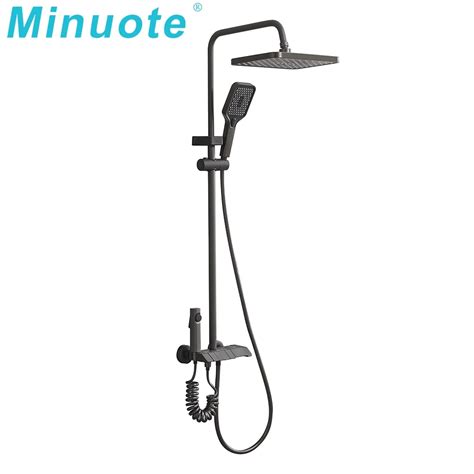 New Design Bathroom Bright Showroom Hot Cold Soft Water Rainfall Mixer Bath Shower Faucet Set