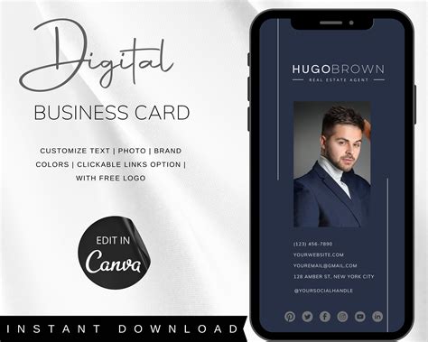 Modern Digital Business Card Template Custom Digital Business Card For