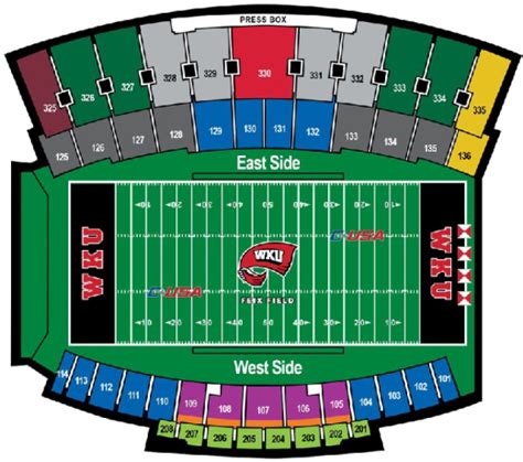 Wku Football Stadium Seating Chart Elcho Table