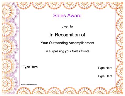 Free Printable Sales Award Certificates