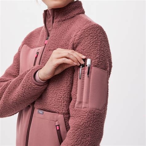 Womens On Shift Sherpa Jacket™ Mauve · Figs