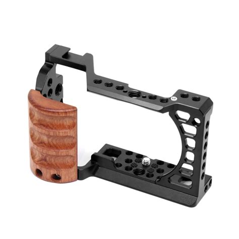 For Sony A6400 A6300 A6100 A6000 Puluz Wood Handle Metal Camera