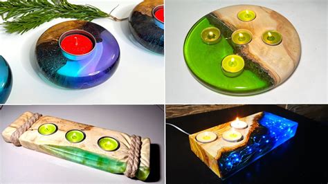 Beautiful Candle Holders Wood And Epoxy Resin Resin Art Diy Ideas