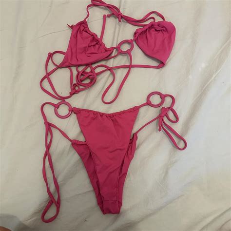 Strappy Pink Garage Bikini Swimwear Depop