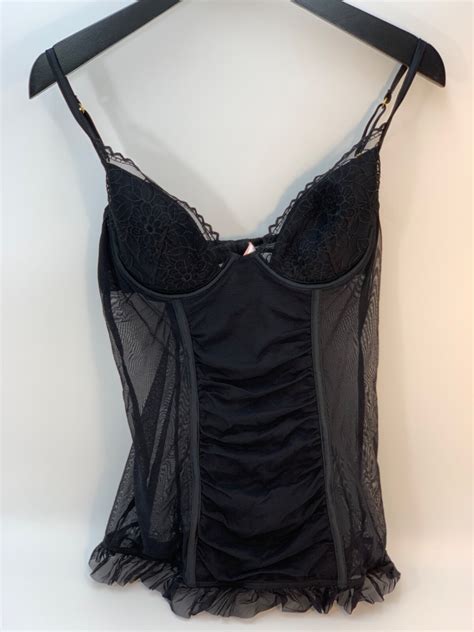 Victorias Secret Lingerie Chemise Slip Babydoll Blac Gem