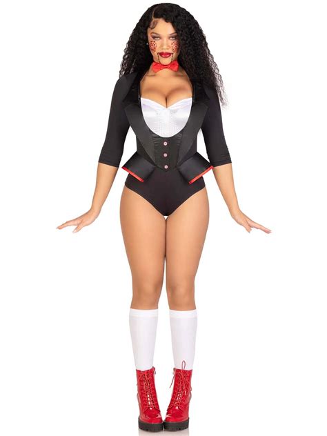 Womens Saw Pretty Puppet Halloween Costume |Tuxedo Puppet Saw Costume