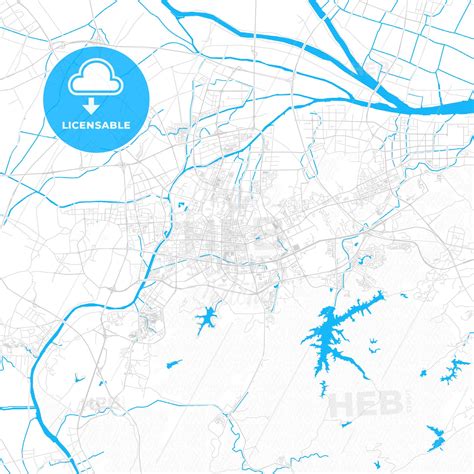 Zhongshan China Pdf Vector Map With Water In Focus Hebstreits