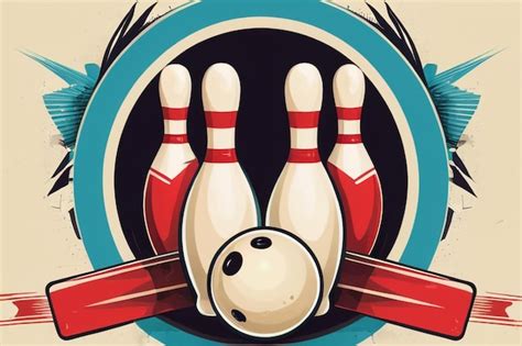Premium Photo Bowling Poster With Ball And Bowling Pins