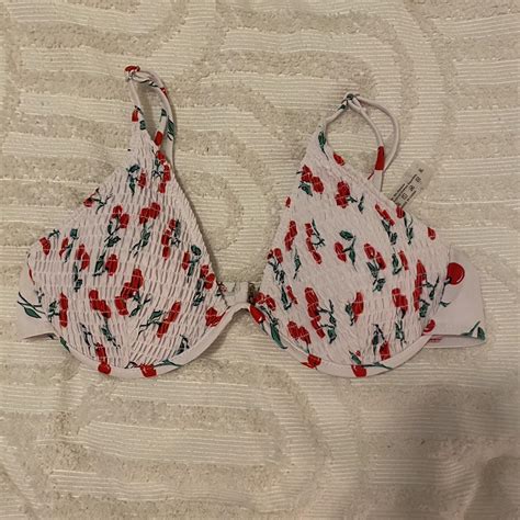 Cherry Bikini Top That Is Very Supportive Depop