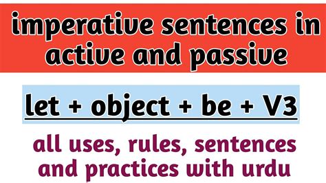 Imperative Active And Passive Sentences Active And Passive With Urdu