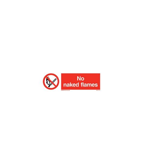 Prohibition Signs Photoluminescent Rigid PVC No Naked Flames