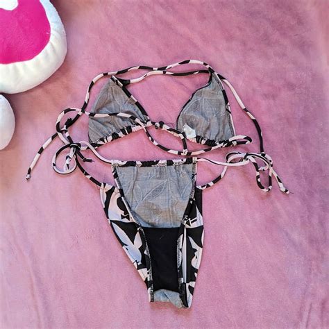 Playboy Bikini Top And Bottom Thin Material Depop