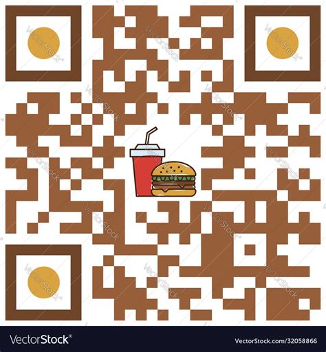 Qr Code Fast Food Restaurant Royalty Free Vector Image