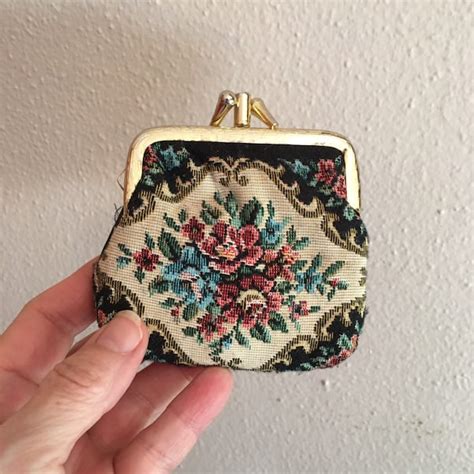 Floral Coin Purse Etsy