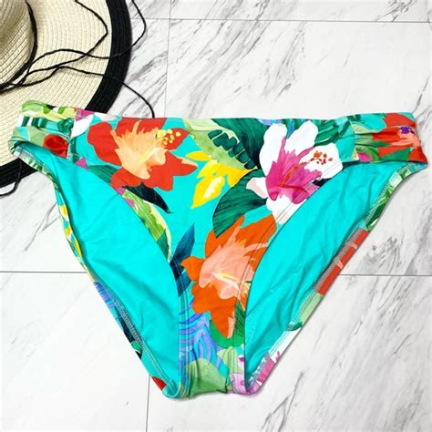 La Blanca Swim New La Blanca Tropea Shirred Side Tropical Swim Bikini Bottom 6 Poshmark