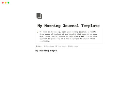 My Morning Journal | Notion Template