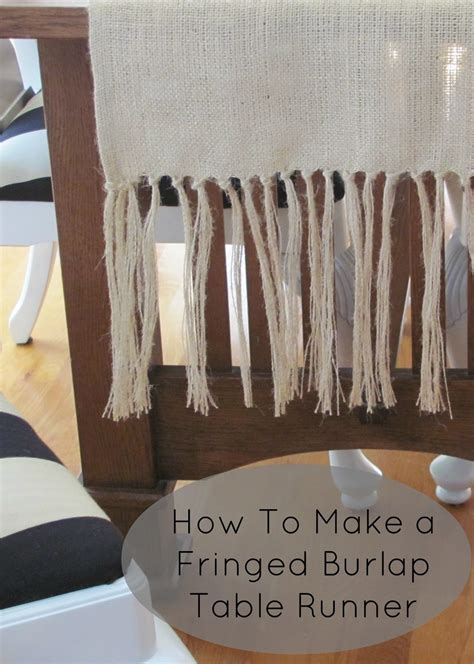 Fringed Burlap Table Runner Tutorial Burlap Crafts Diy Burlap Projects