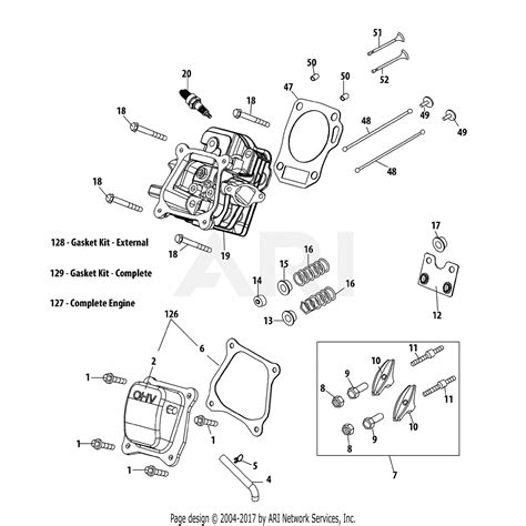 Troy Bilt 170 Au Engine Parts Diagram For 170 Au Cylinder Head