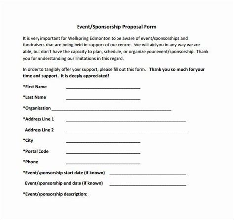 Event Sponsorship Form Template Luxury Sponsorship Proposal Template 21