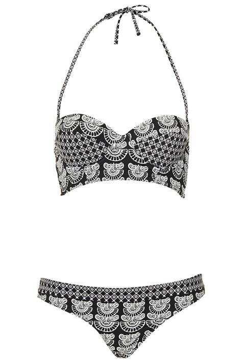 Lyst Topshop Black Batik Print Bikini In Black