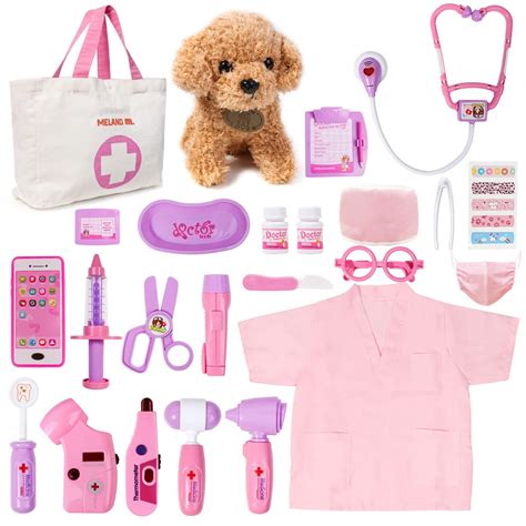 Meland Kit De M Decin Pour Enfants Avec Jouet Pour Chien Et Costume De