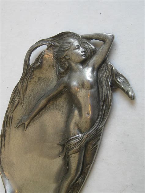 Antique Art Nouveau Nude Lady Woman Figural E P U Relief Design Pewter Tray At StDibs E P U