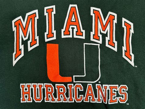 Vintage University Of Miami Hurricanes Sweatshirt Youth Medium