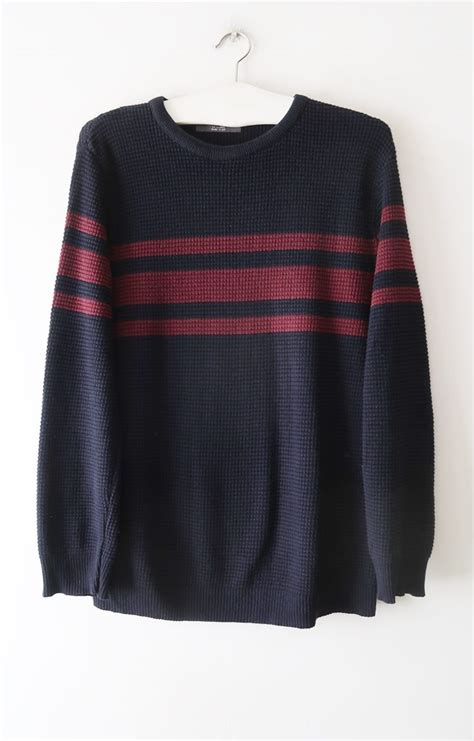 Granatowo Bordowy Sweter Xxl Inspired Second Hand Online