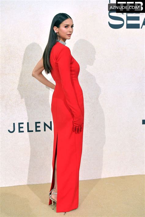 Nina Dobrev Sexy Seen Flaunting Her Hot Tits Wearing A Revealing Red At The Amfar Gala In Cannes