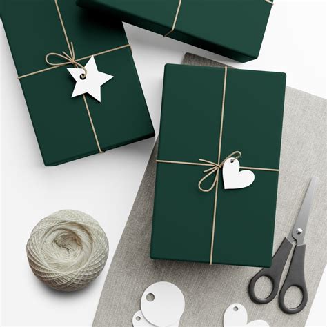 Dark Green Wrapping Paper Green Christmas Wrapping Paper Sating Green Wrapping Paper Matte